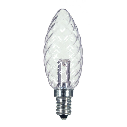 1 Watt LED - BA9 1/2 - Clear - 2700K - Candelabra base - 120 Volt - Carded