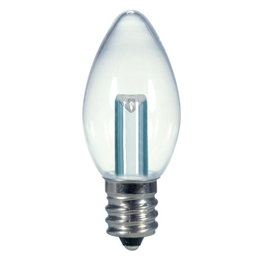 image of 0.5 Watt LED - C7 - Clear - 2700K - Candelabra base - 120 Volt - Carded