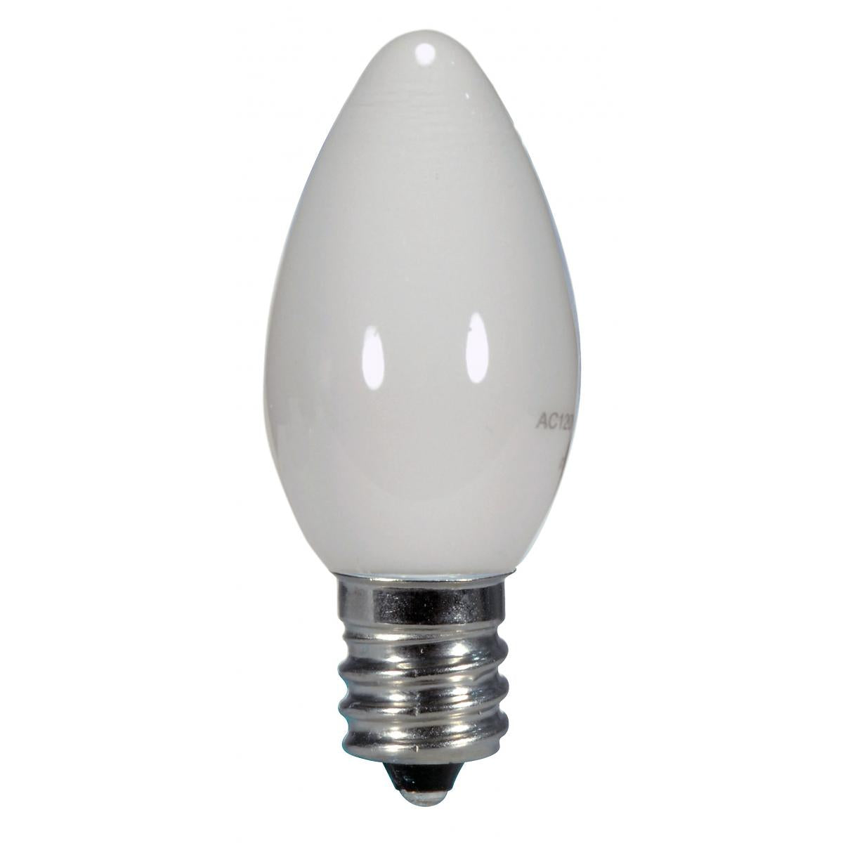 image of 0.5 Watt LED - C7 - White - 2700K - Candelabra base - 120 Volt - Carded