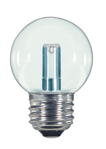 image of 1.4 Watt LED - G16 1/2 - Clear - 2700K - Medium base - 120 Volt - Carded