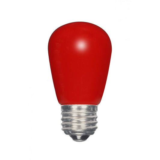1.4 Watt LED - S14 - Ceramic Red - Medium base - 120 Volt - Carded