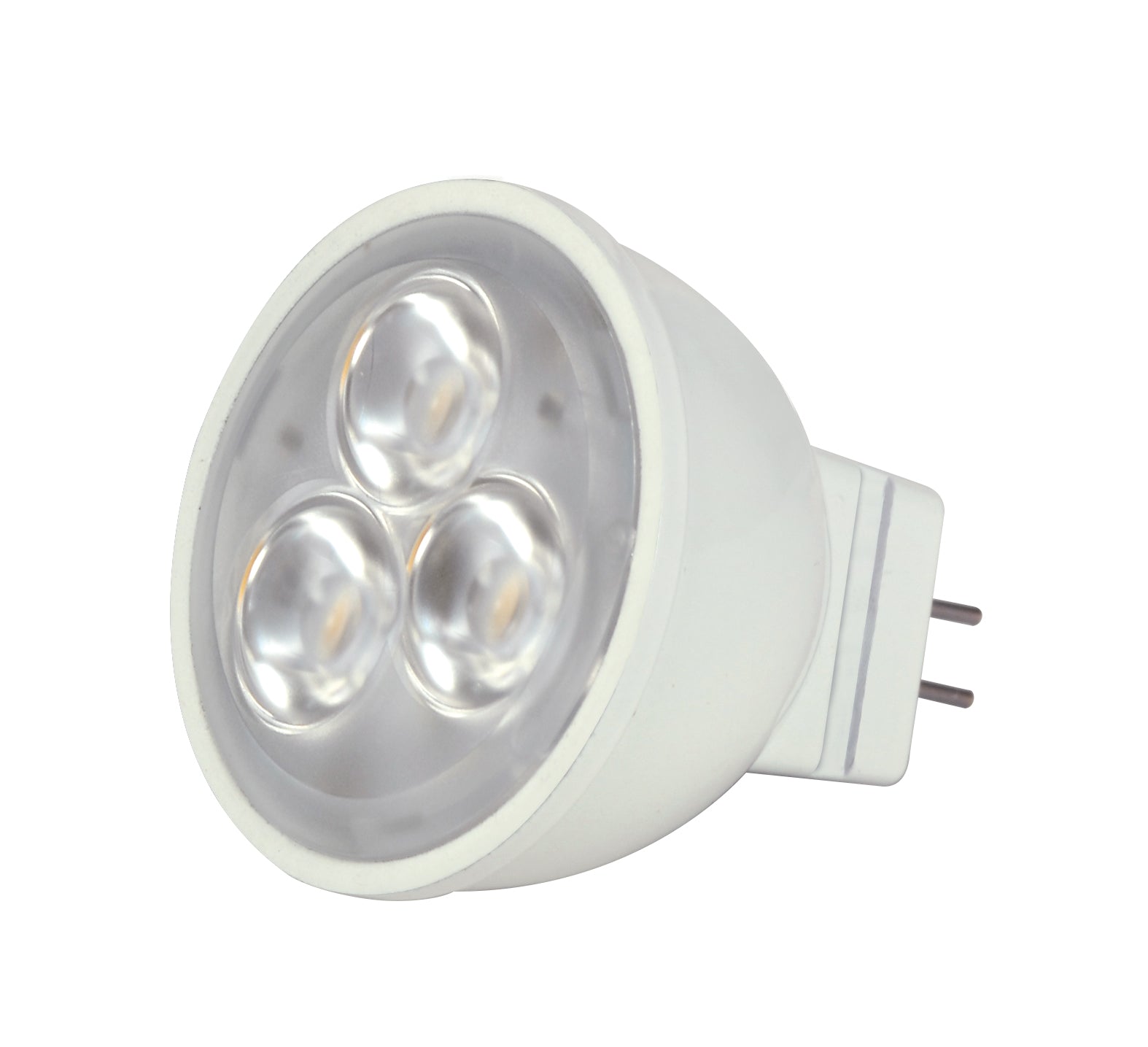 image of 3W - LED - MR11 - 3000K - 25 deg. beam spread - 25000 Average rated hours - 210 Lumens - GU4 base - 12 Volt AC/DC