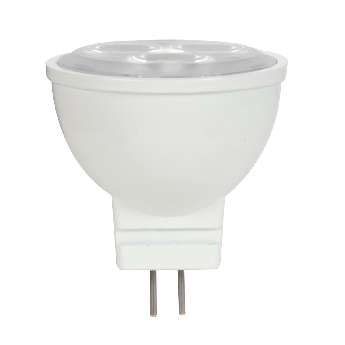 image of 3W - LED - MR11 - 3000K - 25 deg. beam spread - 25000 Average rated hours - 210 Lumens - GU4 base - 12 Volt AC/DC