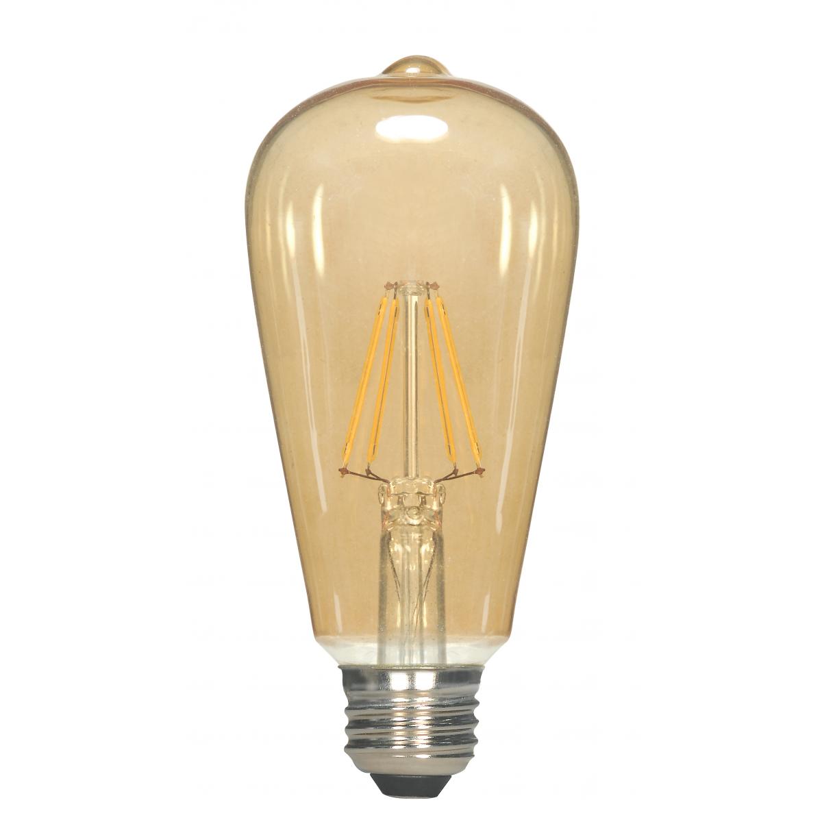 image of 4.5 Watt ST19 LED - Transparent Amber - Medium base - 2000K - 350 Lumens - 120 Volt