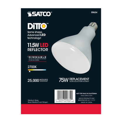 image of 11.5 Watt - LED BR40 - 2700K - 103 deg. Beam Angle - Medium base - 120 Volt - Dimmable