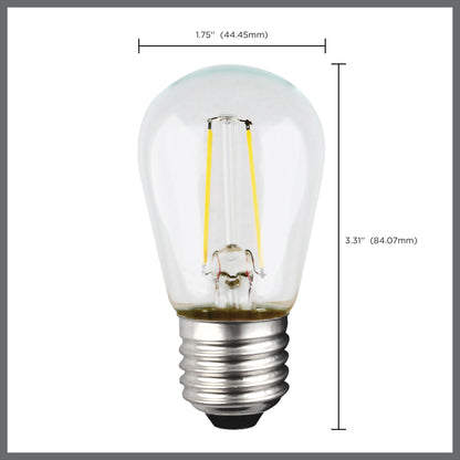 image of 1 Watt LED - S14 - Clear - Medium base - 2700K - 120 Volt