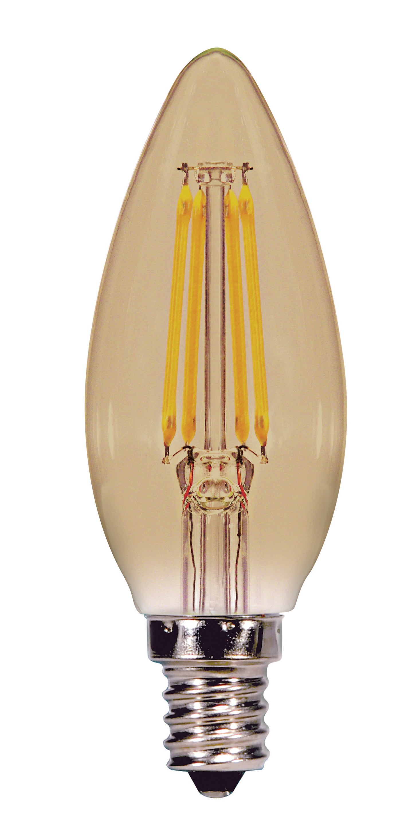 image of 3.5 Watt Torpedo CTA LED - Amber - Candelabra base - 2000K - 300 Lumens - 120 Volt