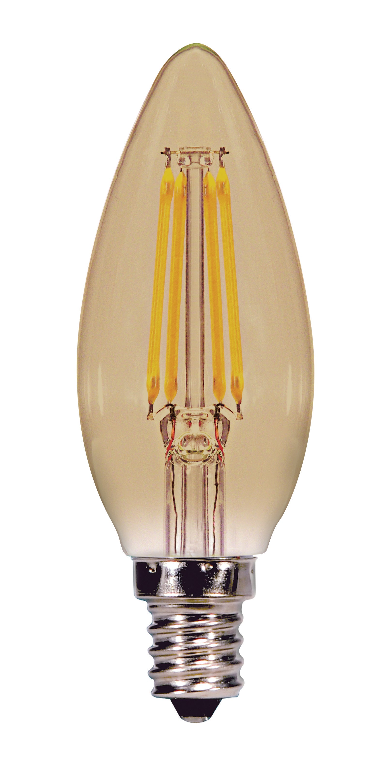 image of 3.5 Watt Torpedo CTA LED - Amber - Candelabra base - 2000K - 300 Lumens - 120 Volt